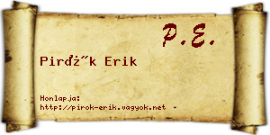Pirók Erik névjegykártya